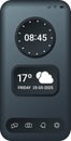 Elegant Mobile Phone User Interface with Clock and Weather Widgets Royalty Free Stock Photo