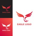 Elegant Modern Abstract Eagle or Falcon Flying Vertical Art Logo Design Vector Template