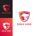 Elegant Modern Abstract Eagle with Shield Vertical Art Logo Design Vector Template For Your Business