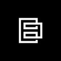 Elegant Modern Black and White Color Letter B Initial Based Icon Logo Design - Vector