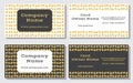 Elegant and modern business card. The refined design. A beautiful combination of gold, yellow, white and gray colors