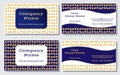 Elegant and modern business card. The refined design. A beautiful combination of gold, yellow, white and rich, deep blue