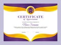Elegant Purple and golden certificate template