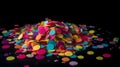 Colorful, round confetti. as abstract background, wallpaper, banner, texture design with pattern - vector Royalty Free Stock Photo