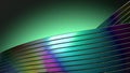 Elegant Modern 3D Rendering Abstract Background of Modern Luxury Curved Rainbow of Twisted and Bend Corrugated Metal Sheets