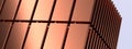 Elegant and modern 3D Rendering image background of copper stacked rectangular sheet metal