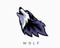 Elegant modern e-sport style wolf loosened art logo design inspiration Royalty Free Stock Photo