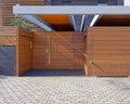 Elegant modern house entrance wooden door, Athens Greece