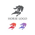 Elegant Modern Illustration Creative Horse Jumping Logo Symbol Design Illustration Vector Inspiration Royalty Free Stock Photo