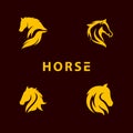 Elegant Modern Illustration Set Horse Collection Design Inspiration Gold Version Royalty Free Stock Photo