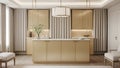 Elegant modern kitchen design with warm neutral tones creating a sophisticated and inviting culinary space Royalty Free Stock Photo