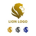 ELegant Modern Lion Head Golden Gradien Logo Drawing Vector Design With Color Variations Royalty Free Stock Photo