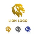 ELegant Modern Lion Head Golden Gradien Logo Vector Design Concept For Your Company