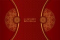 Elegant Modern Luxury Maroon and Gold with Mandala Background