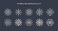 Elegant Modern Ornate Snowflakes Vector Set Vintage Style Isolated On Background