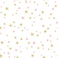 Elegant and modern seamless pattern with glitter stars, great for textiles, banners, wallpapers, New Years, Christmas, Birthdays