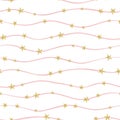 Elegant and modern seamless pattern with glitter stars, great for textiles, banners, wallpapers, New Years, Christmas, Birthdays