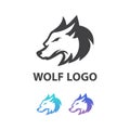 Elegant Modern Strong Wolf Head Icon Logo Design Template