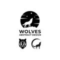 Elegant modern vector various modern logos of wolves inspiration concept