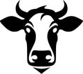 Cow - black and white vector illustration