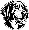 Beagle - black and white vector illustration Royalty Free Stock Photo