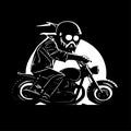 Biker - minimalist and simple silhouette - vector illustration Royalty Free Stock Photo