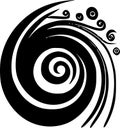 Swirls - black and white isolated icon - vector illustration Royalty Free Stock Photo