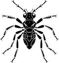 Ant - black and white vector illustration Royalty Free Stock Photo