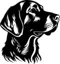 Labrador retriever - black and white vector illustration Royalty Free Stock Photo