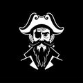 Pirate - black and white isolated icon - vector illustration Royalty Free Stock Photo