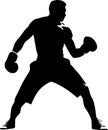Boxing - minimalist and flat logo - vector illustration Royalty Free Stock Photo