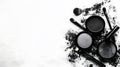 Monochrome Makeup Palette and Brushes Good Resolution Stock Photo Royalty Free Stock Photo