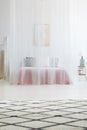 Elegant mosquito net bed canopy Royalty Free Stock Photo