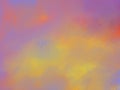 Elegant multicolored grainy background with color mixing. Abstract magic clouds, fabulous sunset or sunrise