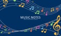 Elegant musical notes music chord background