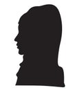Elegant Muslim lady head with a scarf. Beautiful female face in profile. Silhouette muslim woman in profile wearing a Royalty Free Stock Photo
