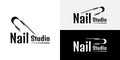 Elegant nail studio logotype