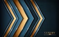 Elegant Navy and Golden Overlap Textured Layer Background Design. Luxury Vector Background Illustration