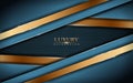 Elegant Navy and Golden Overlap Textured Layer Background Design. Luxury Vector Background Illustration