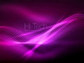 Elegant neon flowing stripes, smooth waves with light effects