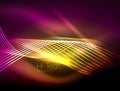 Elegant neon flowing stripes, smooth waves with light effects