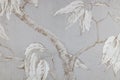 Elegant Neutral Wallpaper Texture with Subtle Botanical Pattern and Soft Gray Background Royalty Free Stock Photo