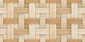 Elegant neutral woven textile pattern featuring intertwined light and dark beige strips creating a seamless background texture Royalty Free Stock Photo