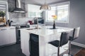 New modern home kitchen with island Royalty Free Stock Photo