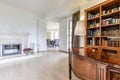 Elegant office with hardwood desk and bookcase Royalty Free Stock Photo