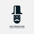 elegant old magician logo icon