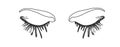 Elegant one-line sketch of women eyes. Drawing of a woman`s face in a minimalist style. Fashionable illustration for print