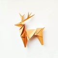Elegant Origami Deer Paper Art yellow color tones