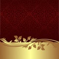 Elegant ornamental Background with golden floral Border