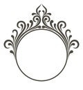 Elegant ornate circular frame with royal scrollwork Royalty Free Stock Photo